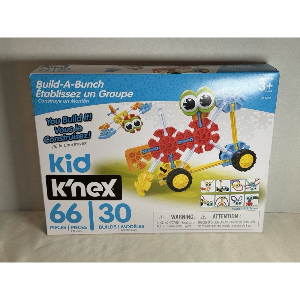 KID K'NEX Build -A-Bunch Building Set, 66 Pieces 30‎ Models STEM Toy 3+ NEW